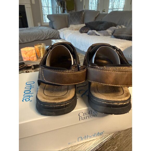 Croft & Barrow w/ Ortholite Ellis Brown Sandals sz 10 EUC main image 7